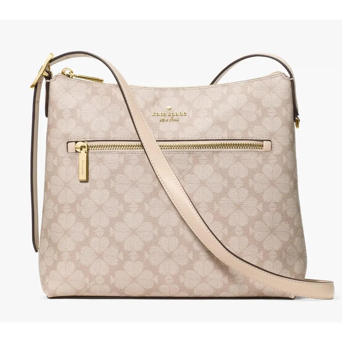 New Kate Spade 454 Spade Flower Swingpack Crossbody Dark Beige Multi