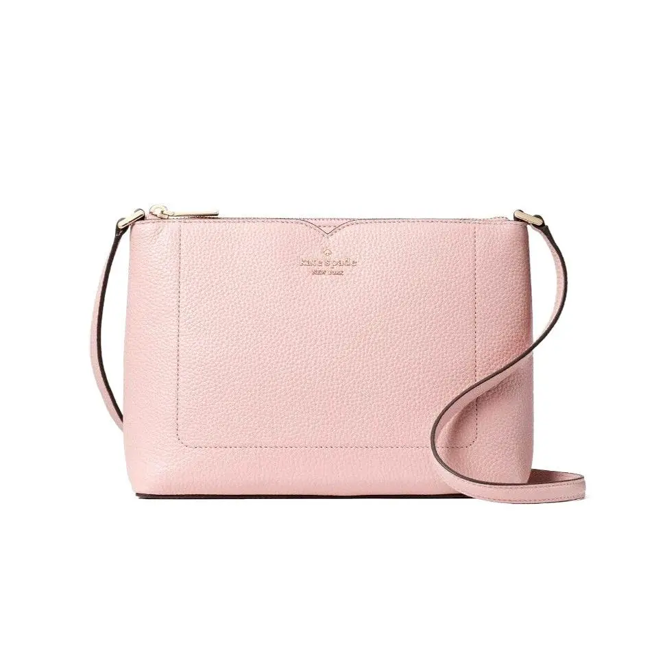 New Kate Spade Harlow Pebble Leather Crossbody Rose Smoke