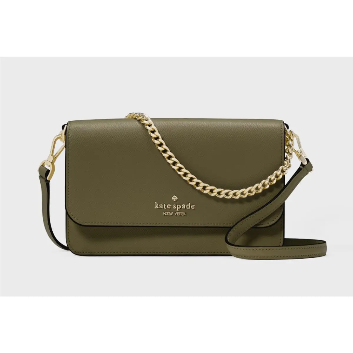 New Kate Spade Madison Small Flap Crossbody Saffiano Leather Seaweed Green
