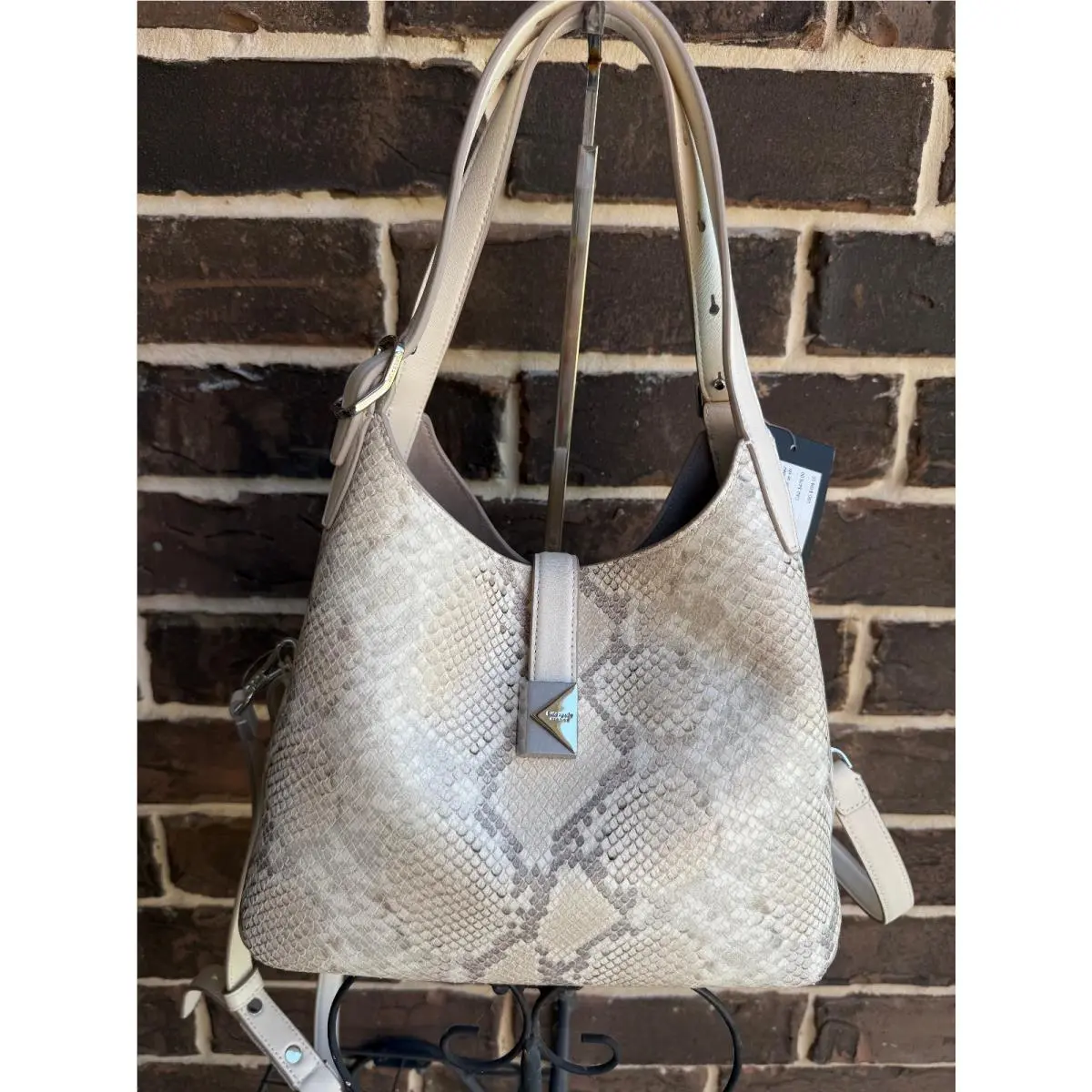 Deco Medium Crossbody Tote Neutral Snake Multi Grey by Kate Spade