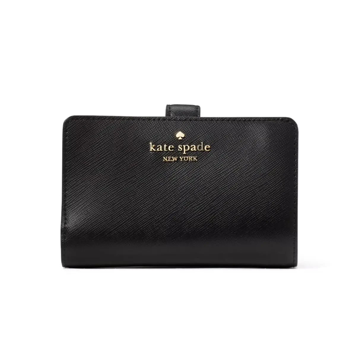 New Kate Spade Madison Medium Compact Bifold Wallet Leather Black
