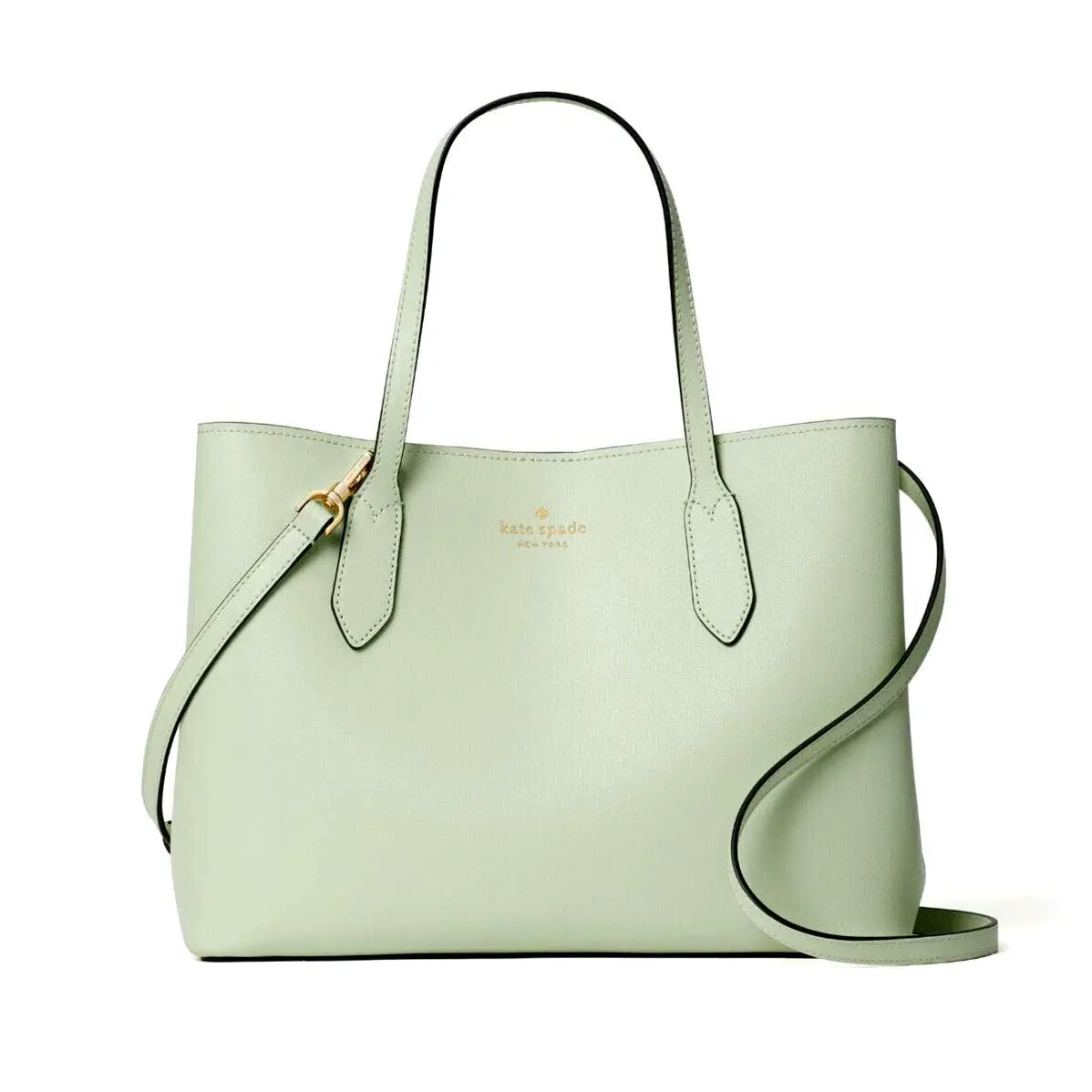 New Kate Spade Harper Satchel Grain Leather Light Olive
