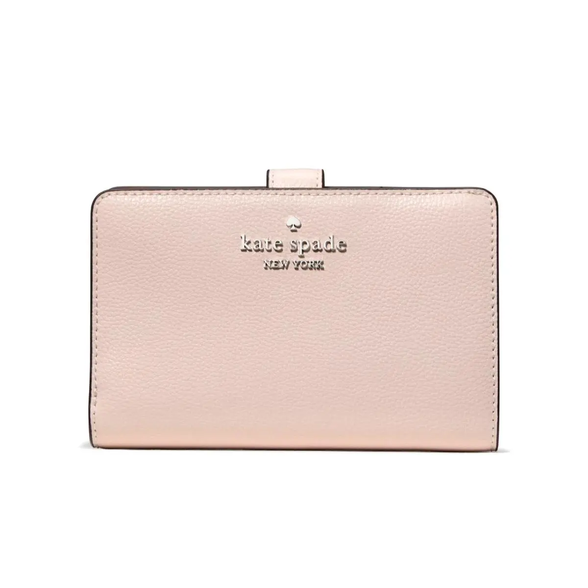 New Kate Spade Medium Compact Bifold Wallet Pebble Leather Powdered Sugar