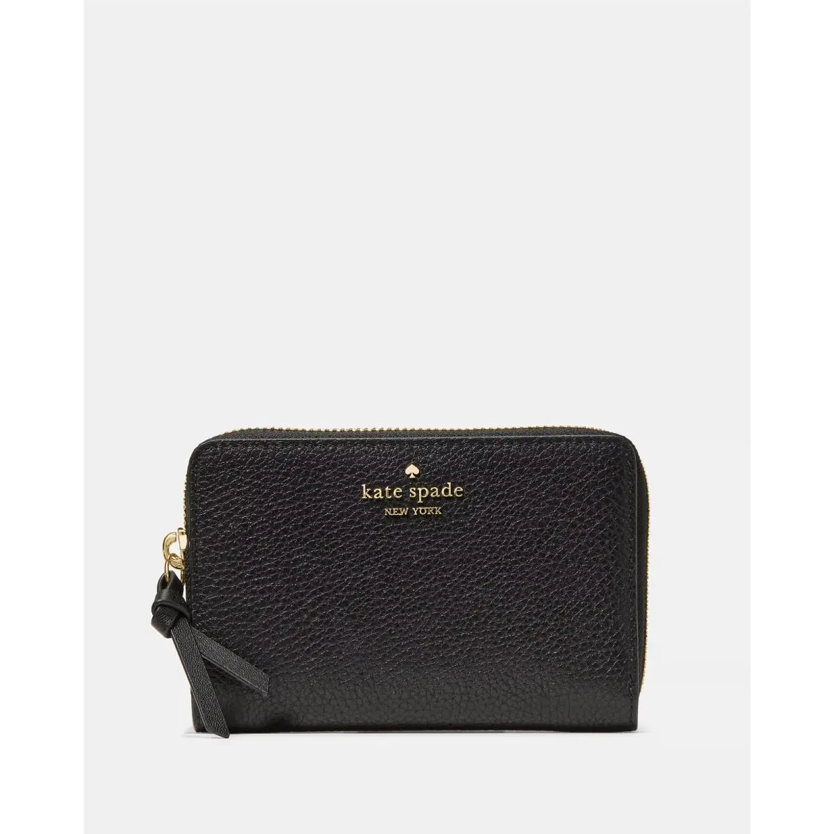 New Kate Spade Knott Medium Wallet Pebble Leather Black