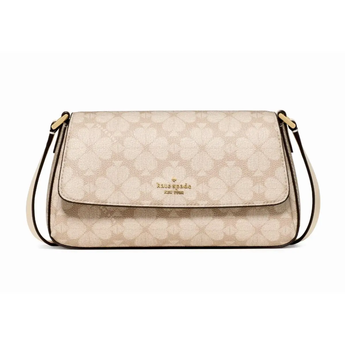 New Kate Spade Sutton Spade Flower Mini Crossbody Bag Dark Beige Moon Dust