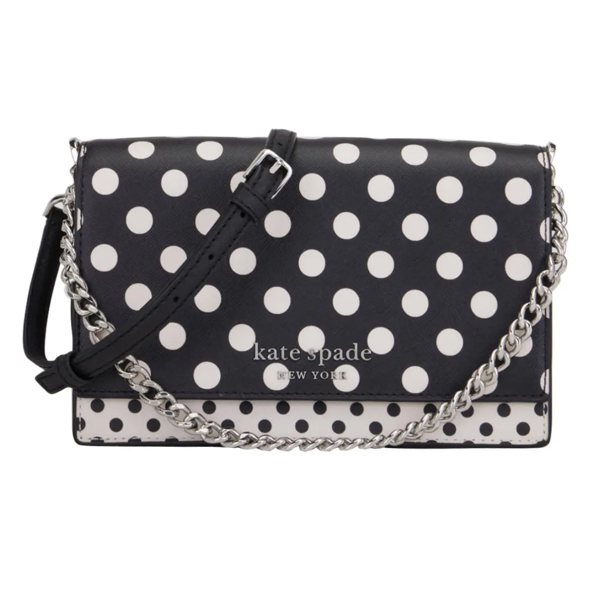Kate Spade Cameron Picture Dot Convertible Crossbody Black White Polka Dot