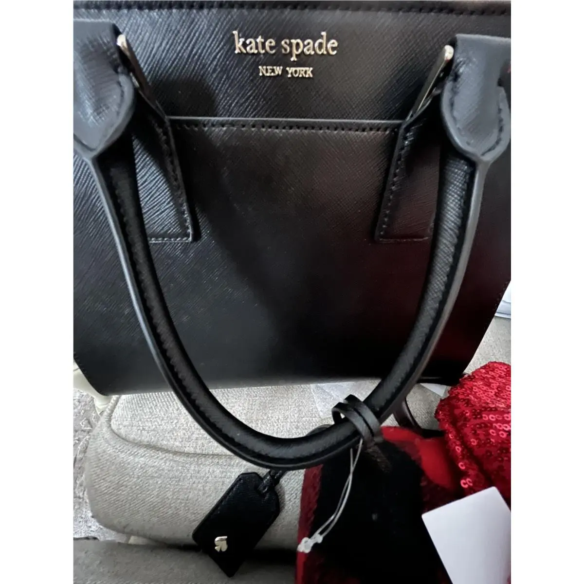 Kate Spade Cameron Saffiano Black Leather Satchel Shoulder Bag