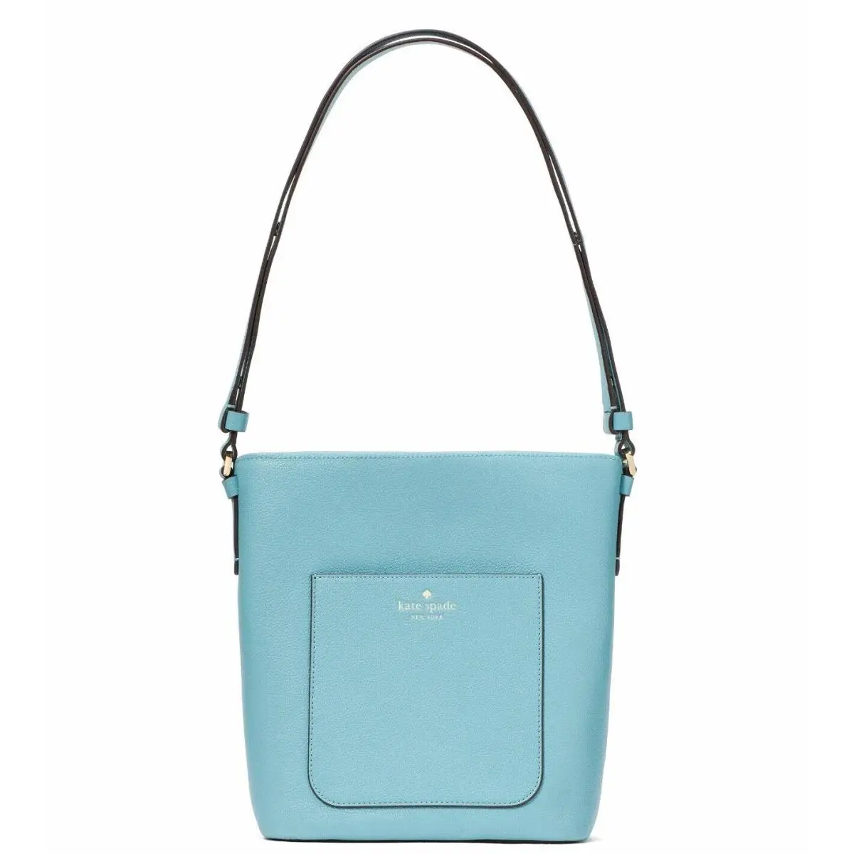 New Kate Spade Elsie Bucket Bag Pebbled Leather Smokie Blue with Dust Bag