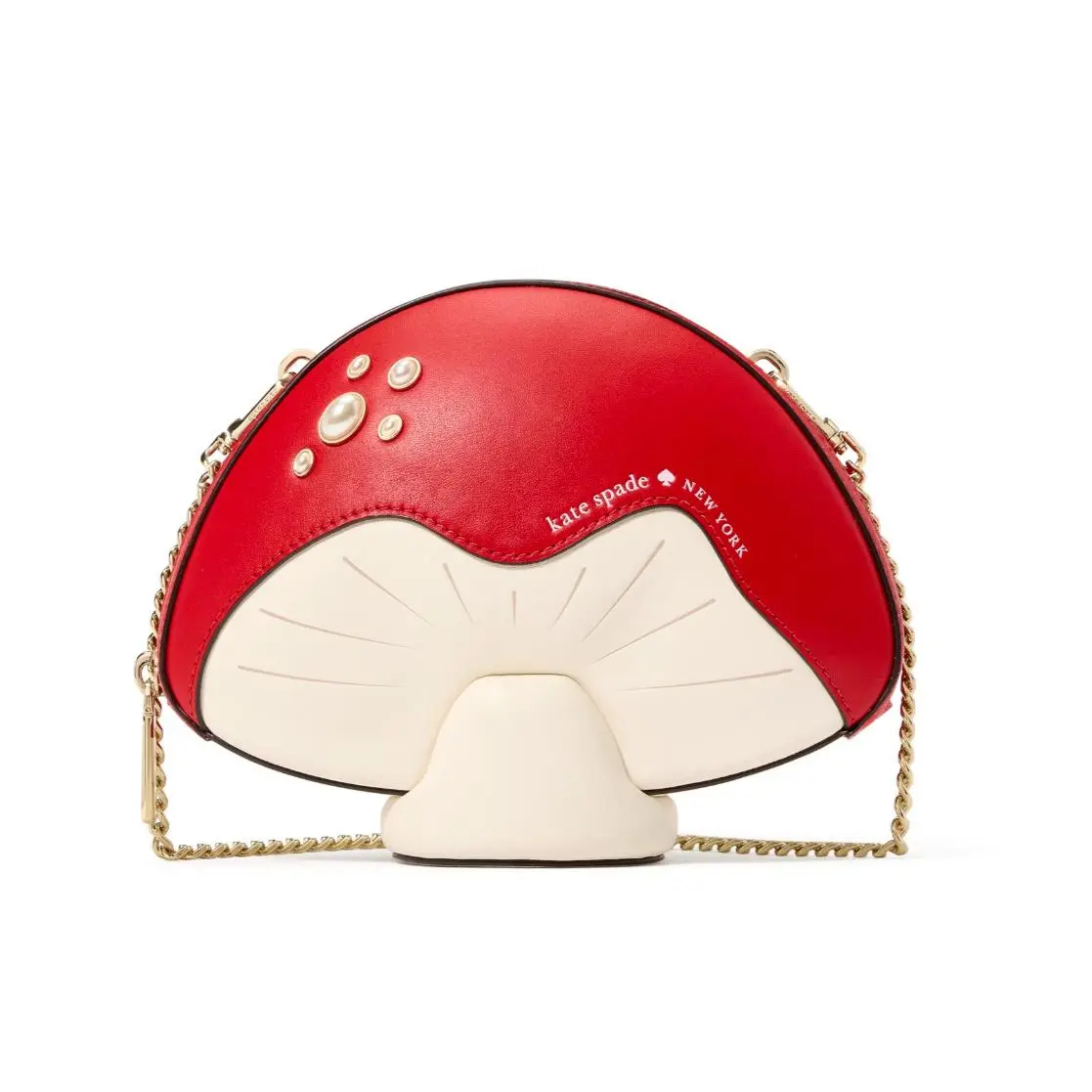Kate Spade 3D Mushroom Crossbody Smooth Leather Ruby Red Multi with Dust Bag