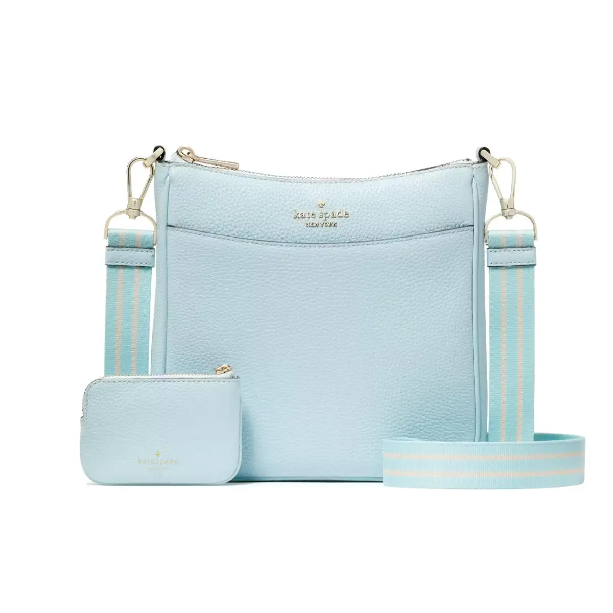 New Kate Spade Rosie Swingpack Crossbody Pebble Leather Crisp Sky