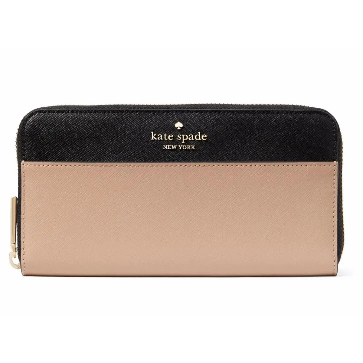 New Kate Spade Madison Saffiano Leather Wallet Toasted Hazelnut Multi