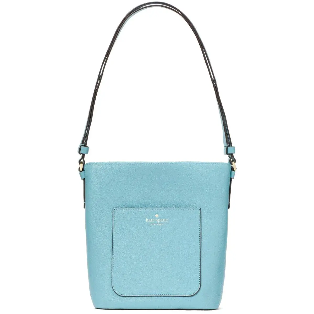 New Kate Spade Elsie Bucket Bag Pebbled Leather Smokie Blue