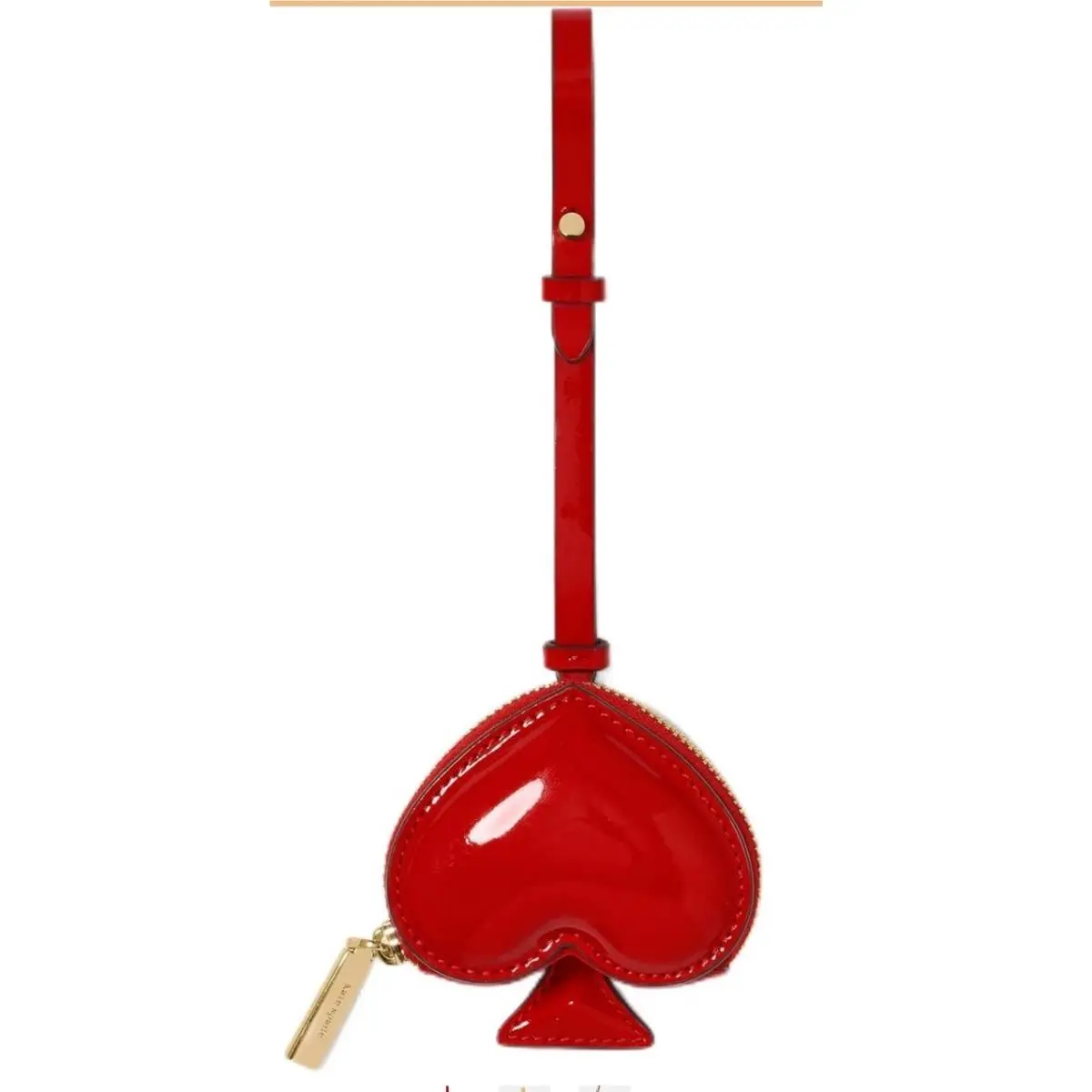 New Kate Spade 3D Heart Keychain Key Fob Bag Charm Red