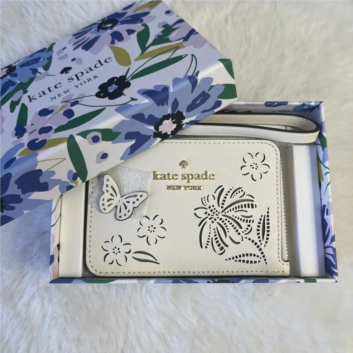 Kate Spade Madison Boxed Floral Card Holder Wristlet Coin Purse Keycha