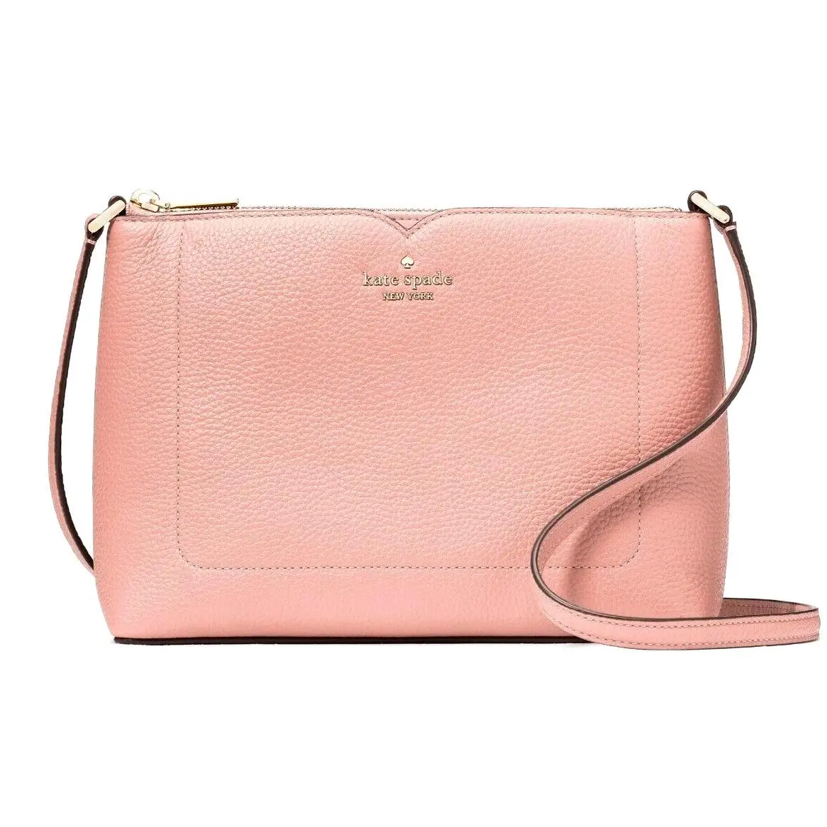 New Kate Spade Harlow Pebble Leather Crossbody Tea Rose with Dust Bag