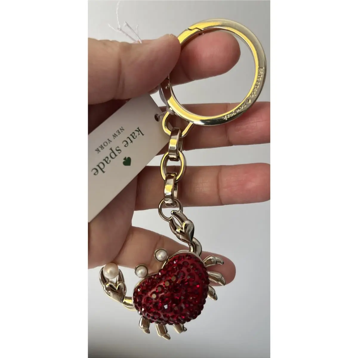 Kate Spade Pinch Me Pearl Crab Keychain Bag Charm
