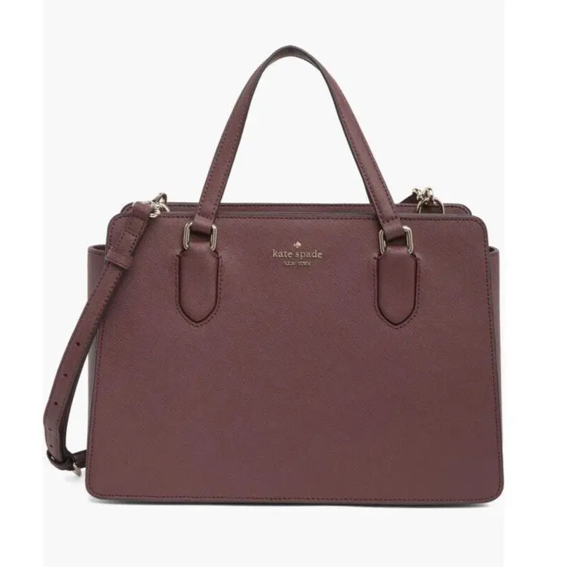 Kate Spade Laurel Way Reese Leather Satchel Bag Cherry Wood
