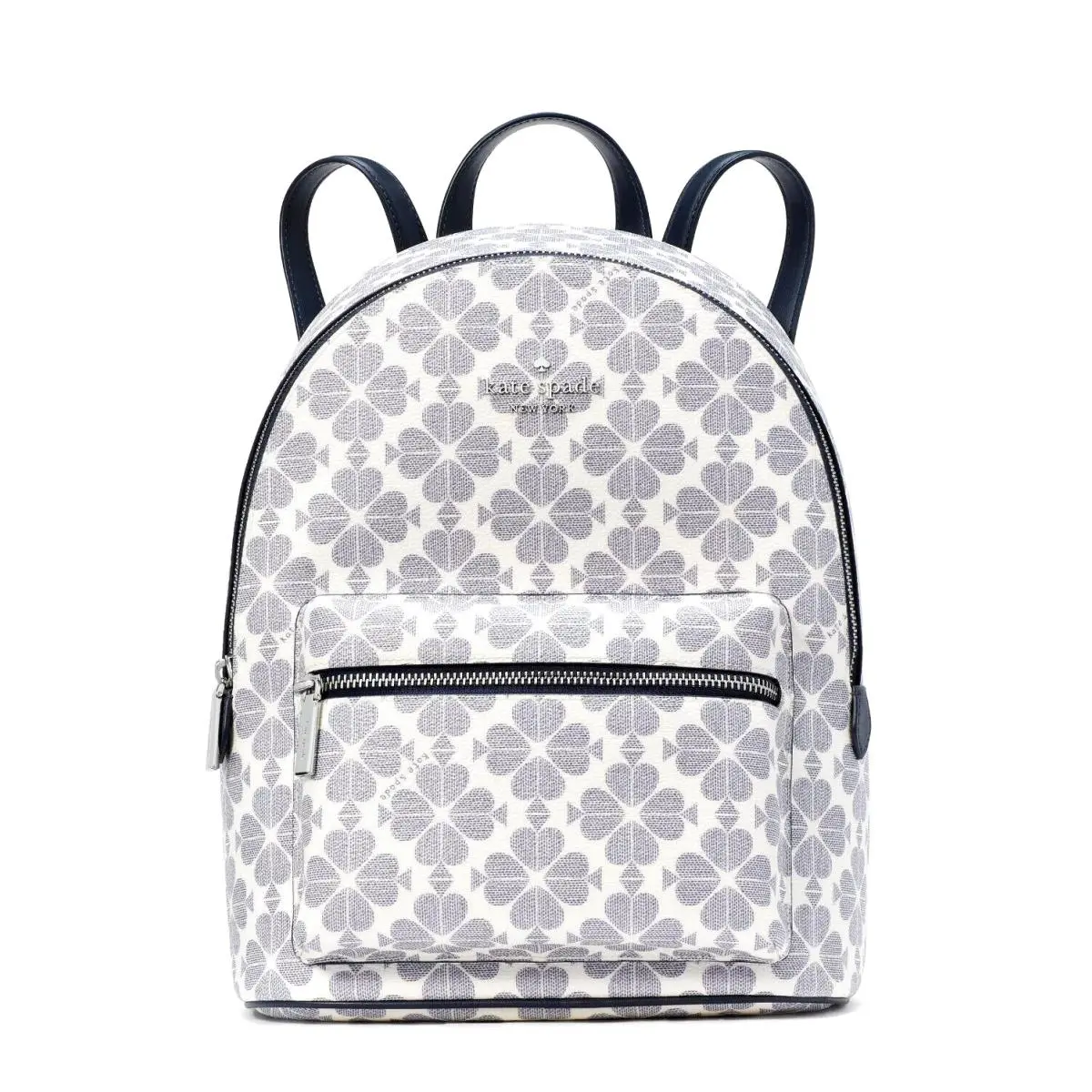 New Kate Spade Spade Flower Medium Backpack Signature Logo Navy Multi / Dust Bag