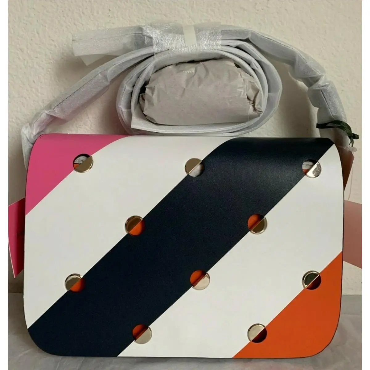 Kate Spade Nicola Mot Dot Medium Flap Leather Shoulder Bag PXRUA361