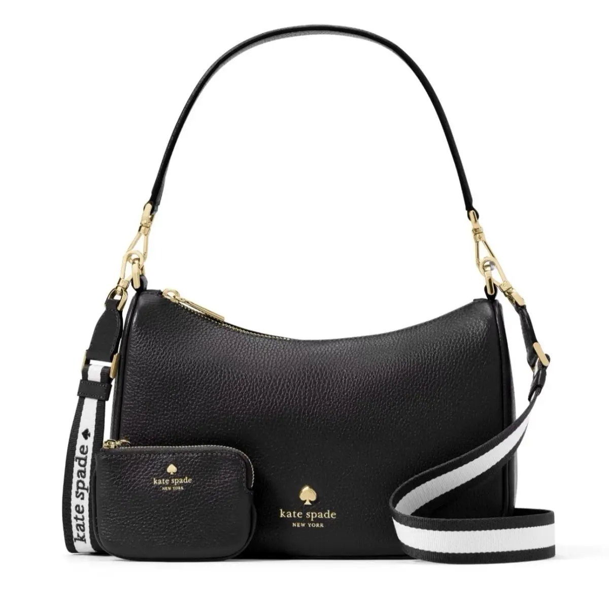 Kate Spade Emma Black Leather Crossbody Shoulder Handbag
