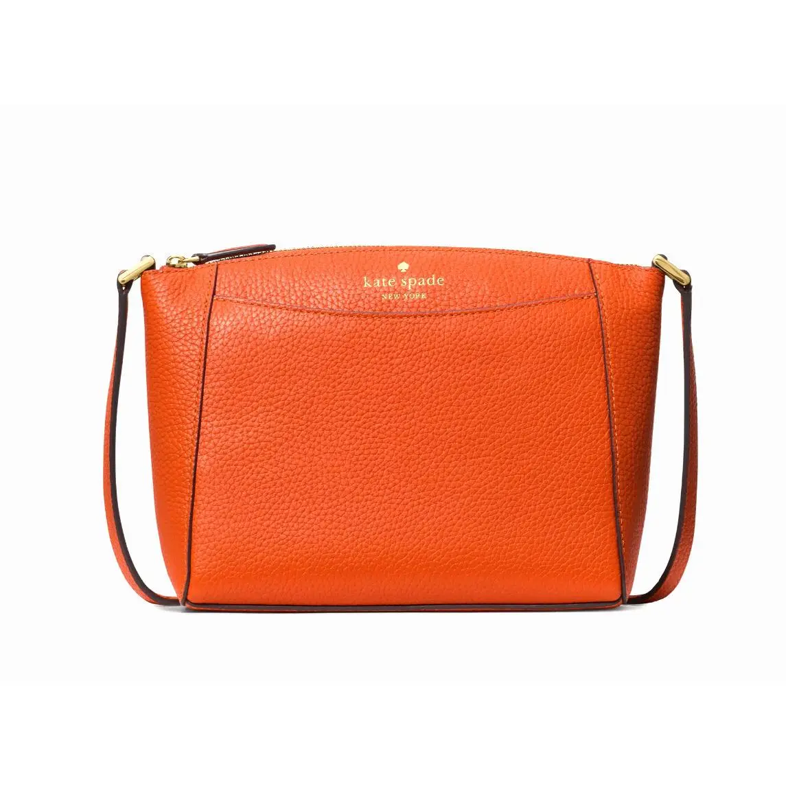 New Kate Spade Monica Pebbled Leather Crossbody Fiery Orange with Dust Bag