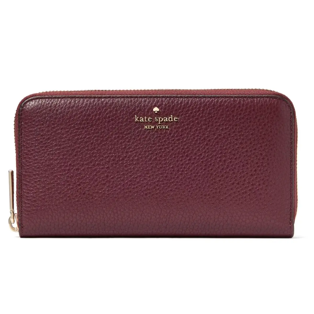 New Kate Spade Lena Large Continental Wallet Pebble Leather Cherrywood
