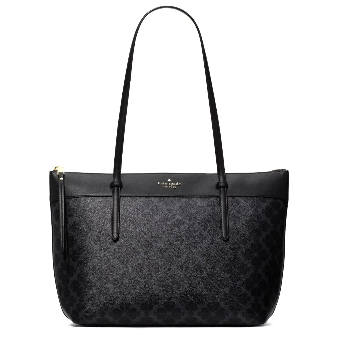 New Kate Spade All Day Spade Flower Tote Bag Black Multi with Dust Bag