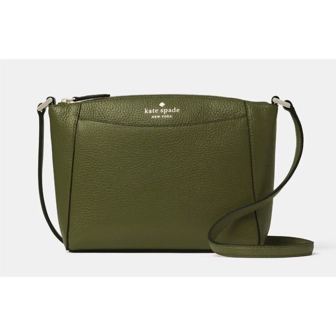 New Kate Spade Monica Pebbled Leather Crossbody Enchanted Green with Dust Bag