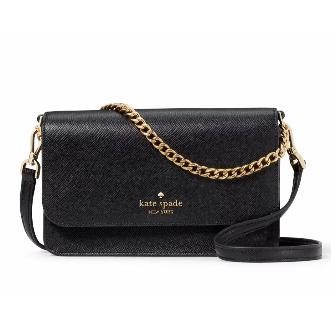 New Kate Spade Madison Small Flap Crossbody Saffiano Leather Black