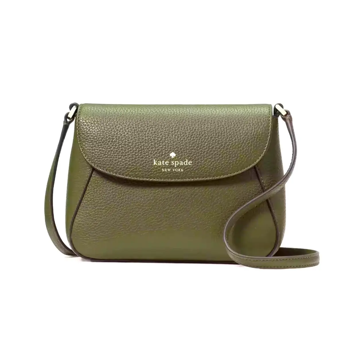 New Kate Spade Monica Small Flap Crossbody Bag Pebble Leather Enchanted Green