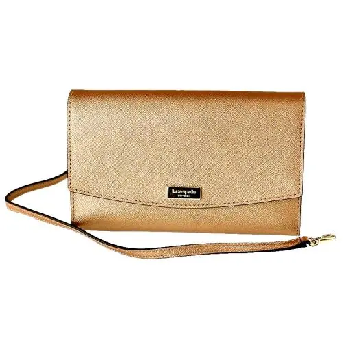 New Kate Spade Winni Laurel Way Crossbody Metallic Leather Rose Gold