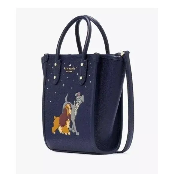 Disney x  York Lady and The Tramp Mini Tote Bag KH463 Blue Multi by Kate Spade