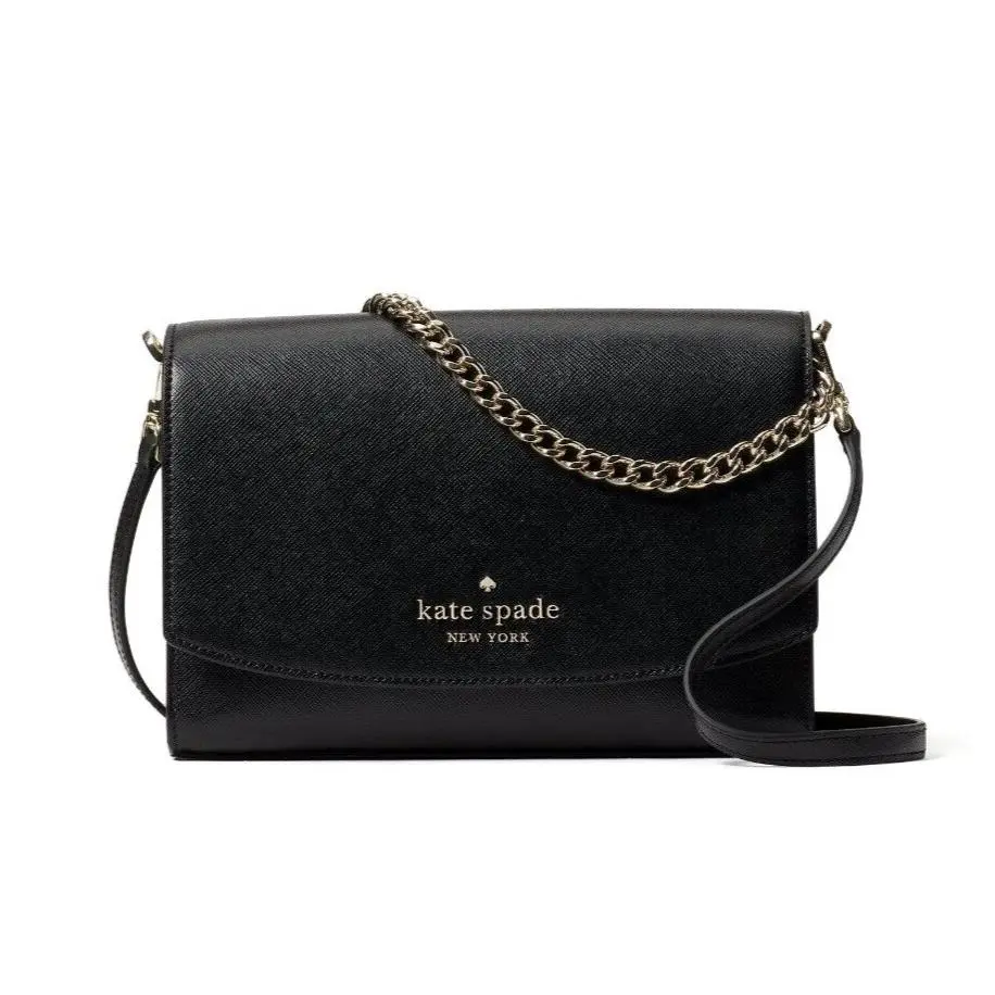 New Kate Spade Carson Saffiano Leather Convertible Crossbody Bag Black