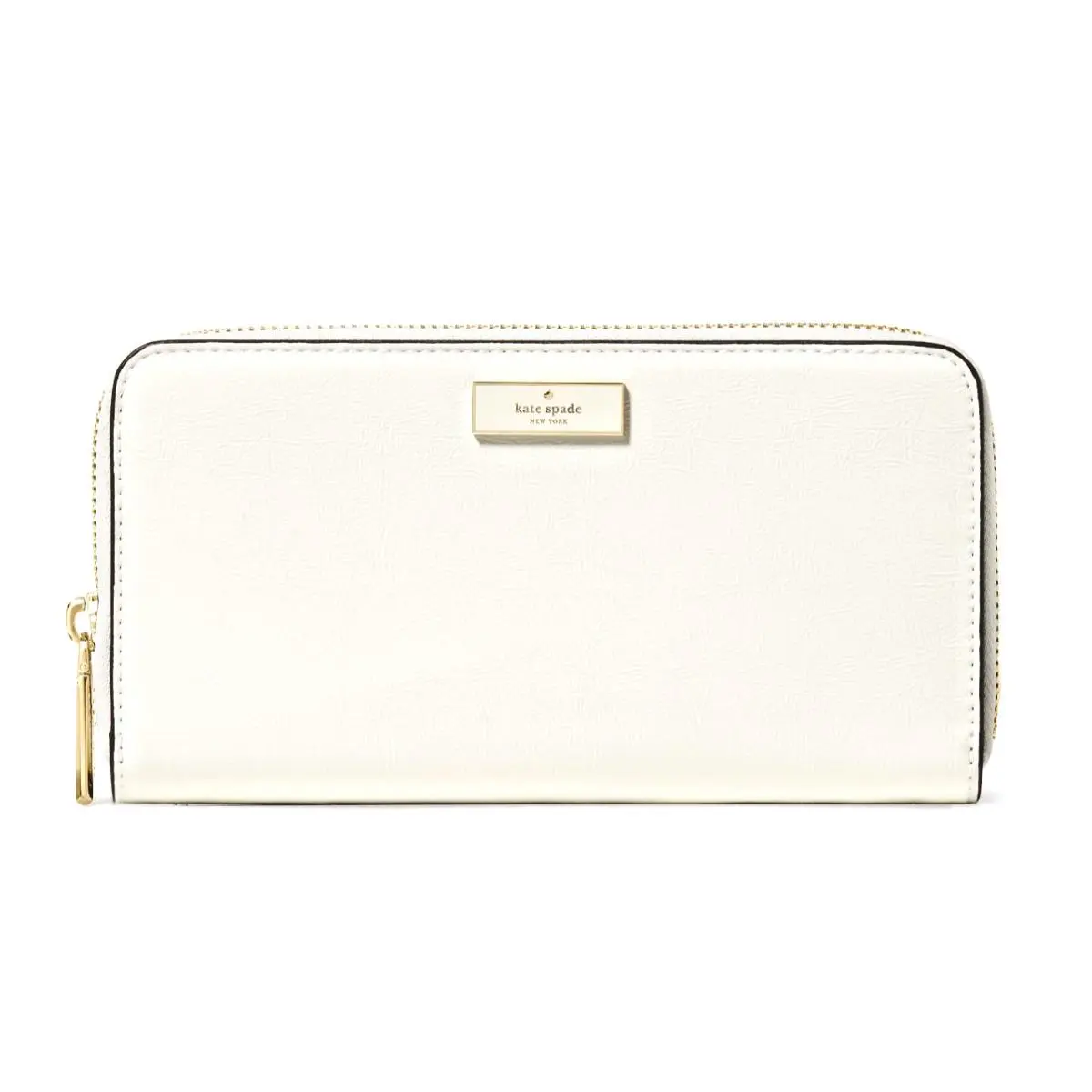 New Kate Spade Bridget Crinkle Patent Large Continental Wallet Meringue