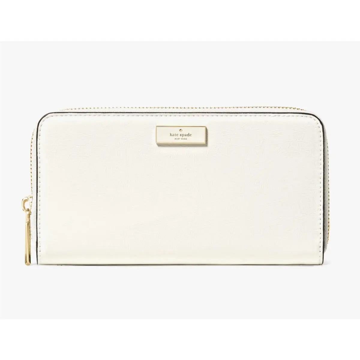 New Kate Spade Bridget Crinkle Patent Large Continental Wallet Meringue