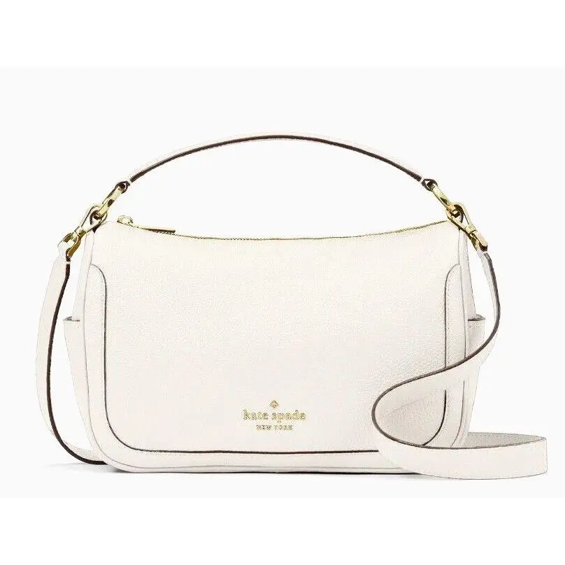 New Kate Spade Smoosh Satchel Hobo Crossbody Leather Parchment with Dust Bag