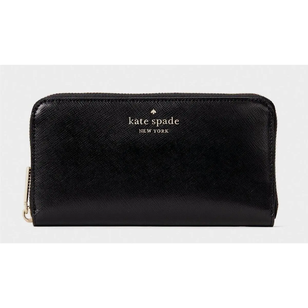 New Kate Spade Staci Large Continental Wallet Saffiano Leather Black