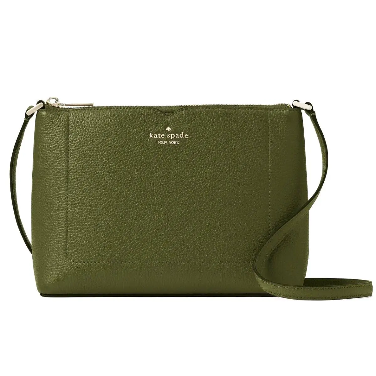 New Kate Spade Harlow Pebble Leather Crossbody Enchanted Green with Dust Bag