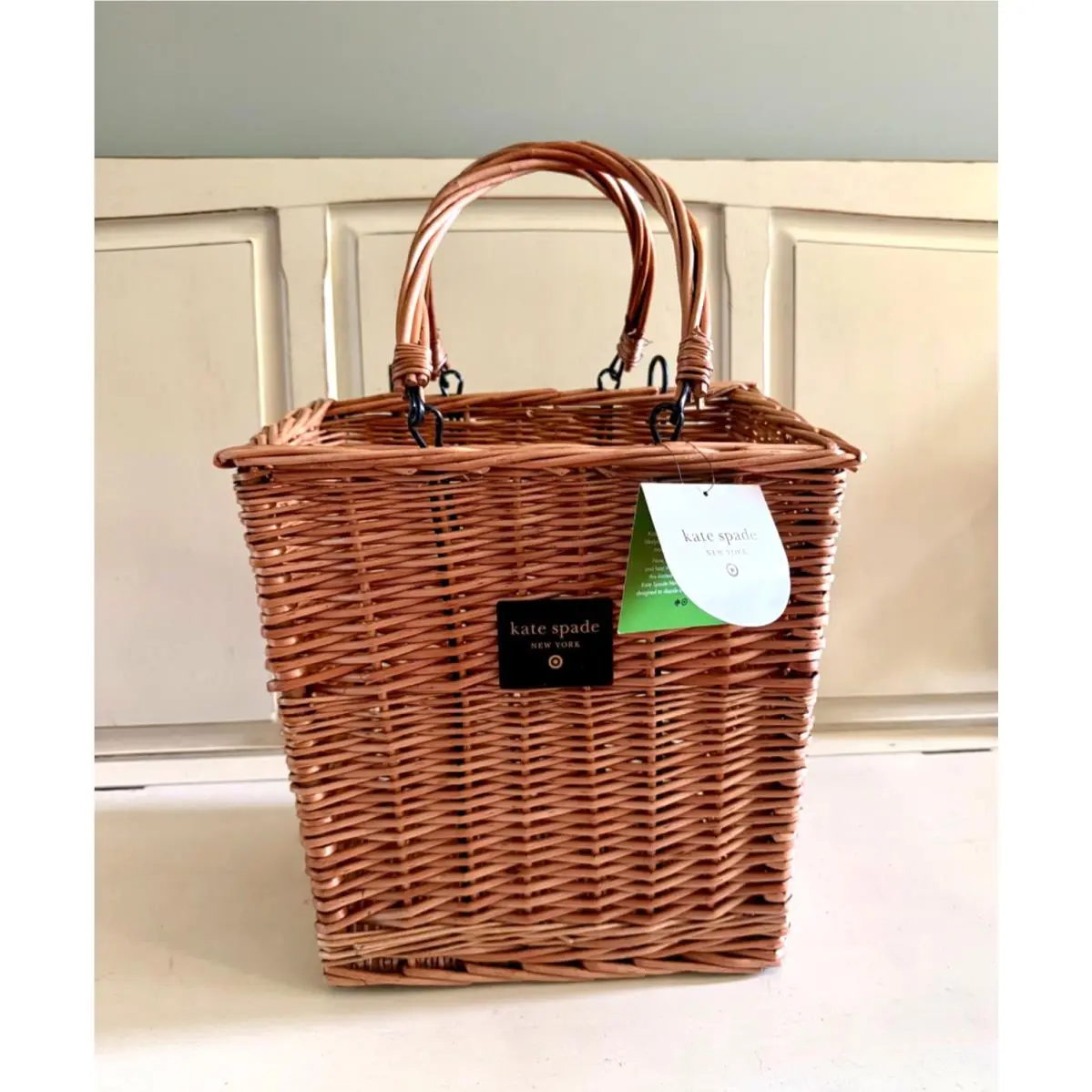 Large Woven Willow Wicker Bicycle Basket Kate Spade New York x Target Exclusive