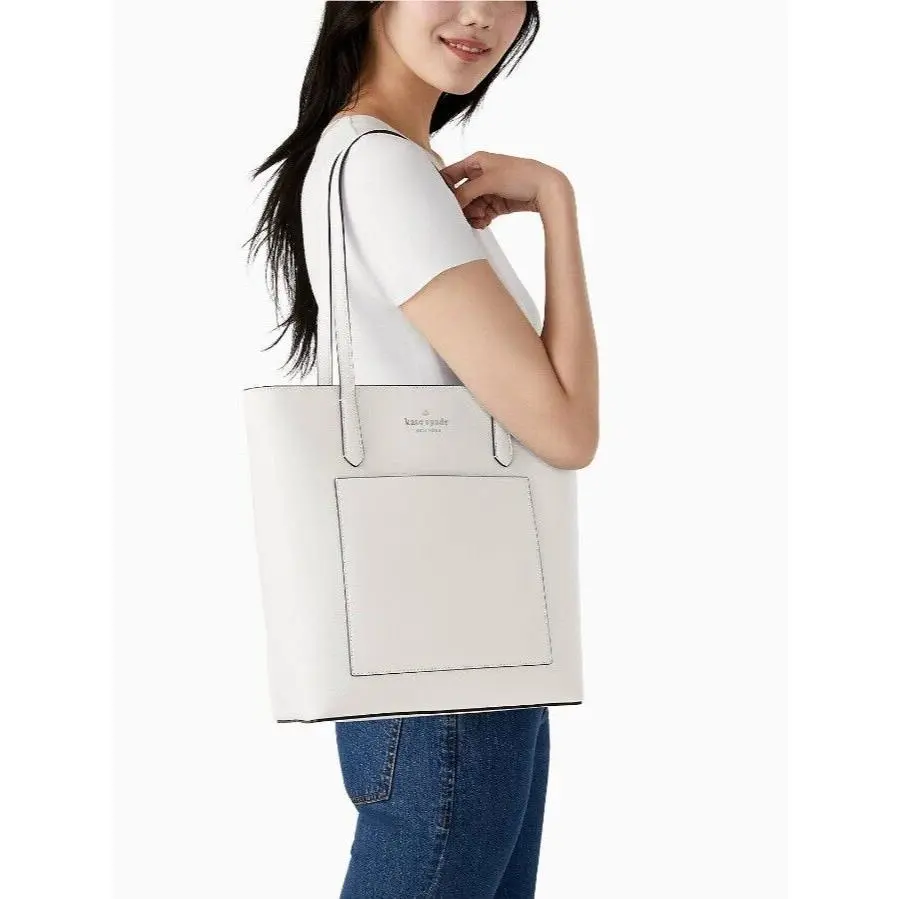 New  Daily Saffiano Tote Parchment with Dust Bag by Kate Spade
