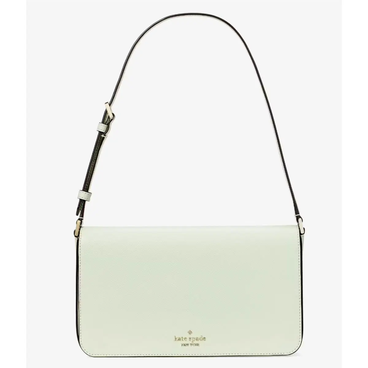 New Kate Spade Staci Flap Shoulder Bag Saffiano Leather Light Olive