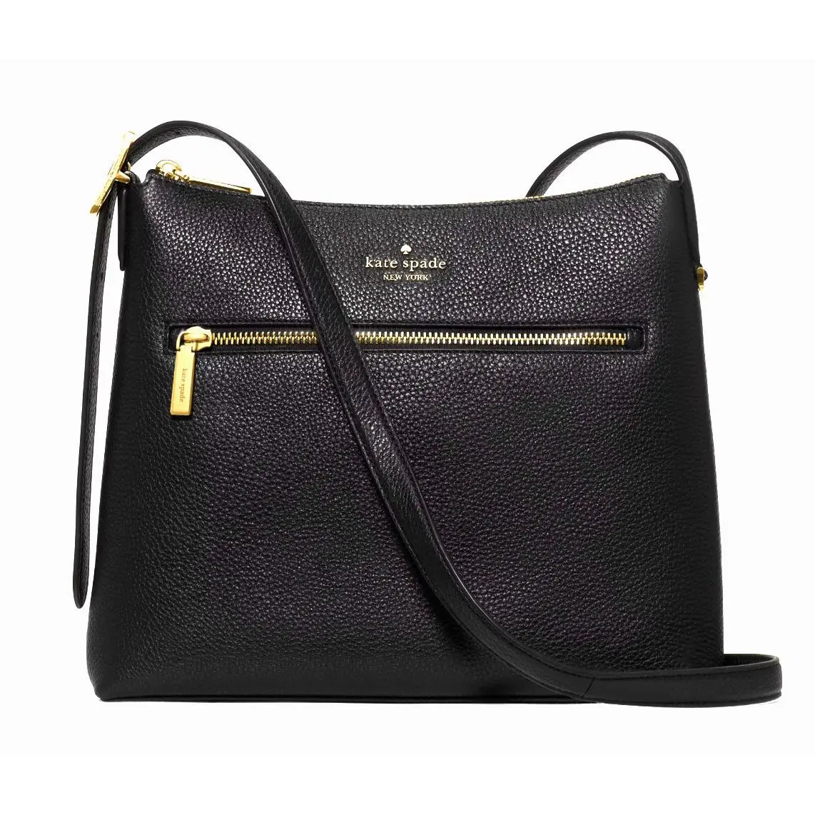 New Kate Spade 454 Large Swingpack Buckle Crossbody Pebble Leather Black