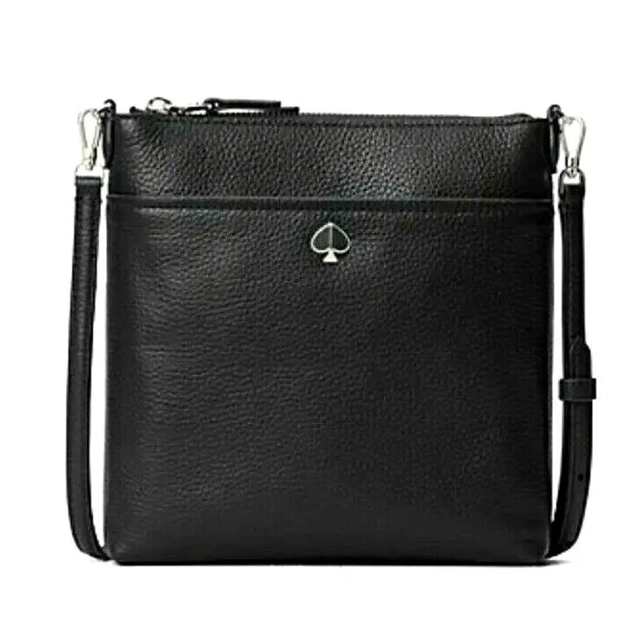 New Kate Spade Polly Small Swingpack Shoulder Bag Pebble Leather Black