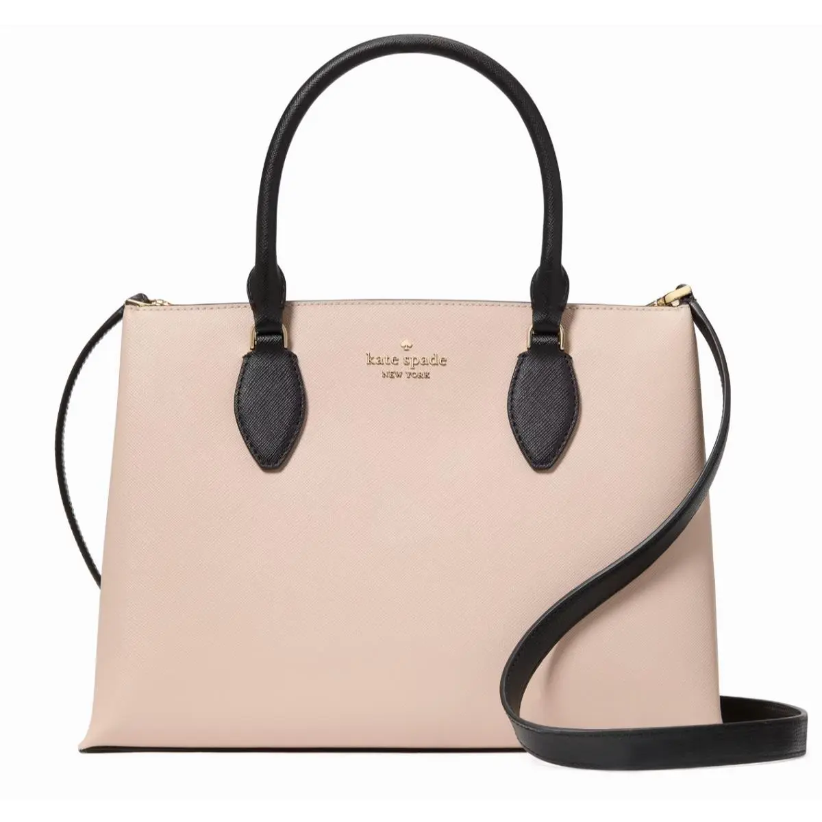New Kate Spade Rae Medium Satchel Saffiano Warm Beige Multi with Dust Bag