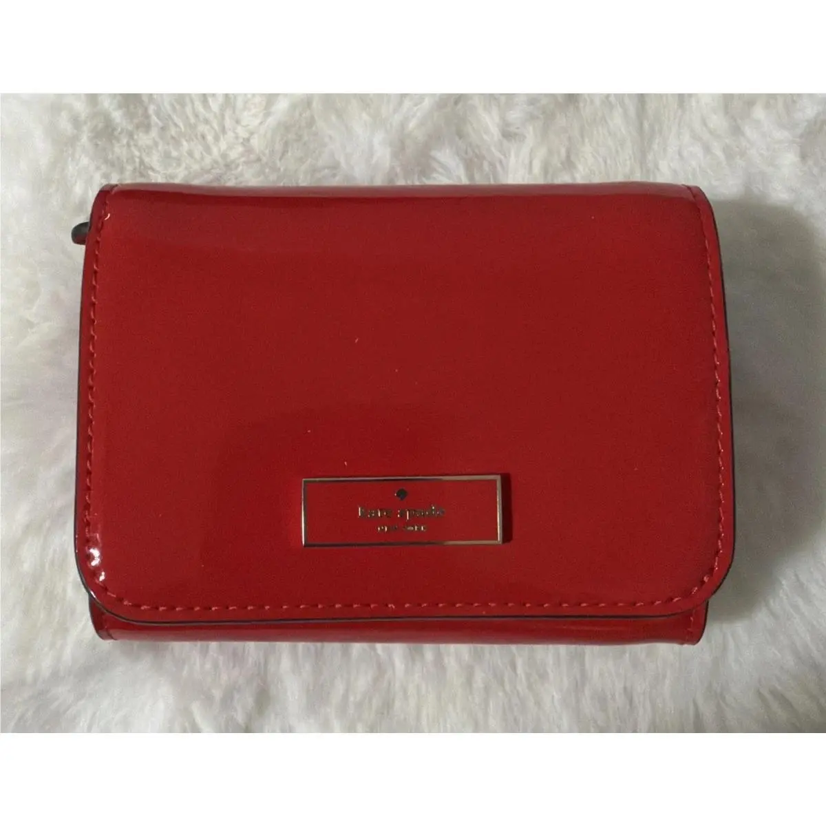 Kate Spade Bridget Patent Small L-zip Bright Red Wallet