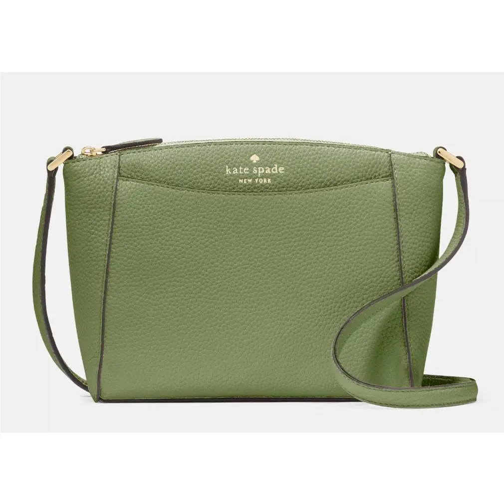 New Kate Spade Monica Pebbled Leather Crossbody Cedar Stand