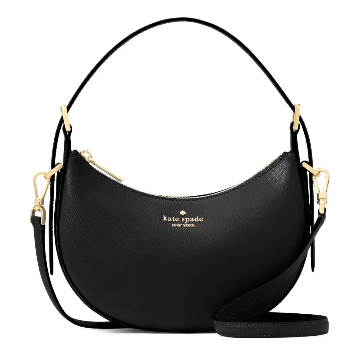 New Kate Spade Nova Crescent Shoulder Bag Saffiano Leather Black