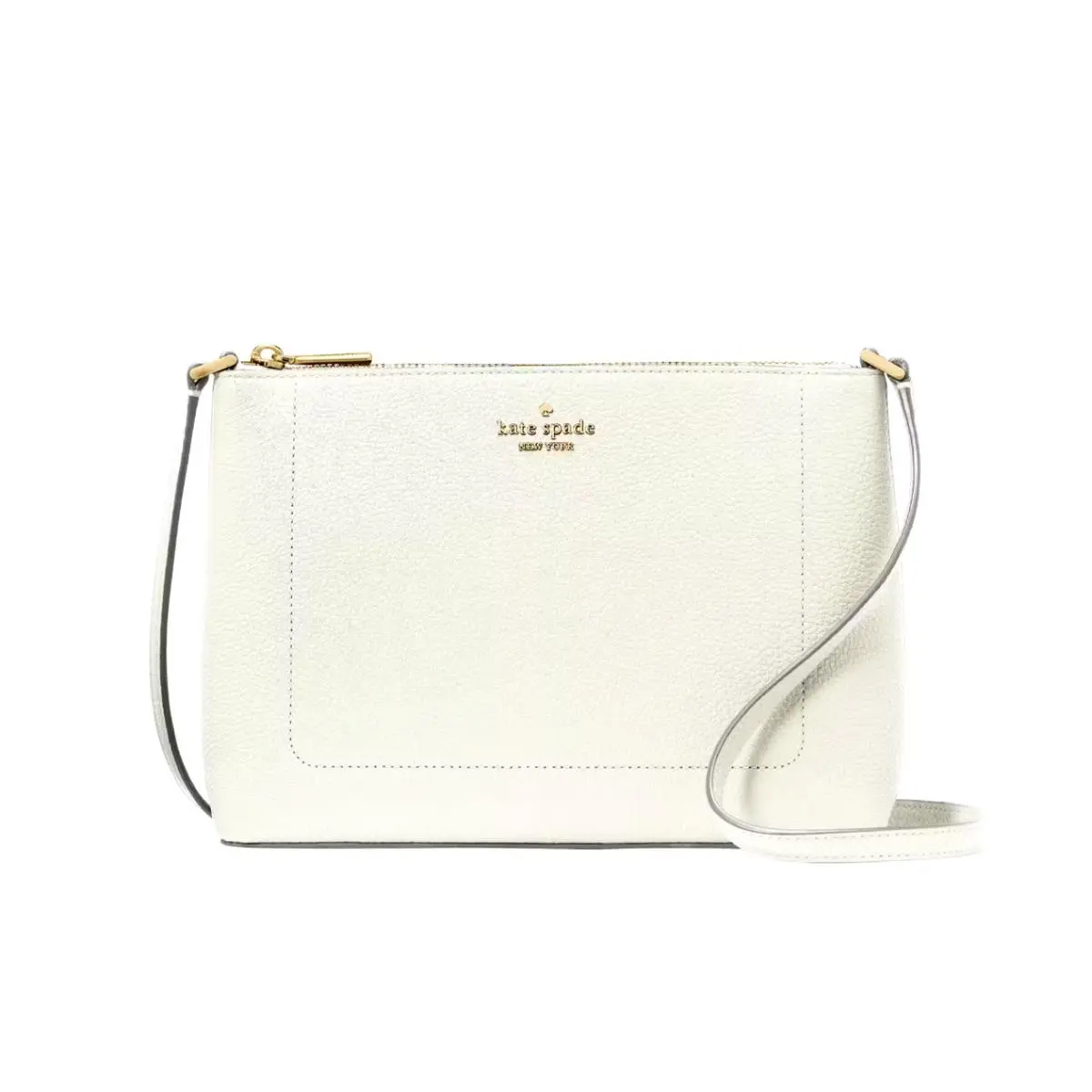 New Kate Spade Leila Crossbody Pebble Leather Meringue with Dust Bag