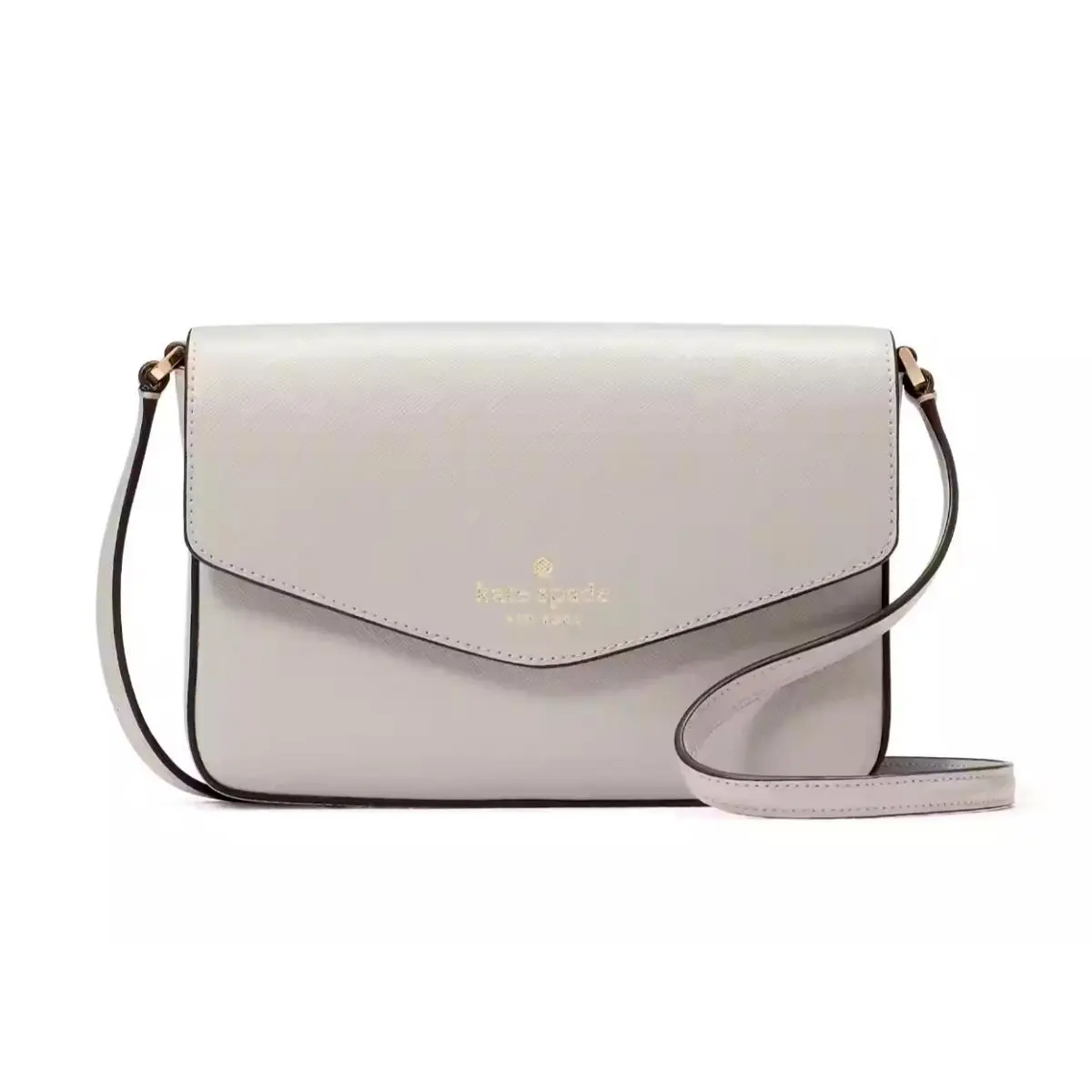 New Kate Spade Sadie Envelope Crossbody Platinum Grey with Dust Bag