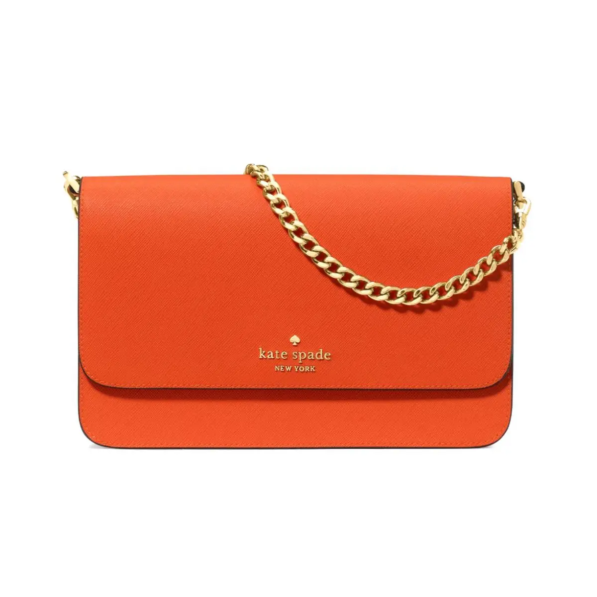 New Kate Spade Madison Medium Flap Convertible Crossbody Fiery Orange
